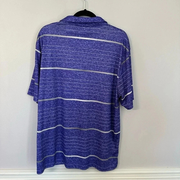 PGA Tour Men's Short Sleeve Blue Striped Jersey Performance Polo Size XL GUC - Picture 7 of 7